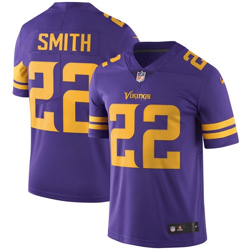 Minnesota Vikings 22 Limited Harrison Smith Purple Nike NFL Men Jersey Rush Vapor Untouchable